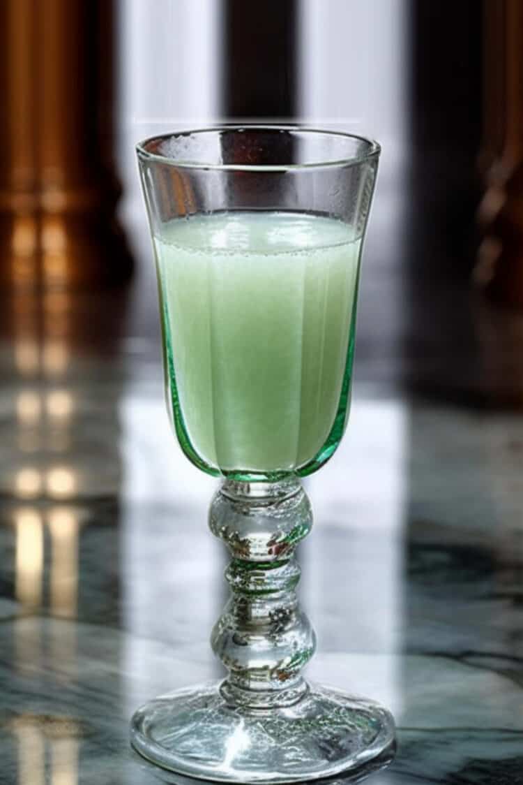 Absinthe Drip cocktail in wine glass