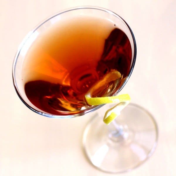 Tilted angle view of Affinity Cocktail 