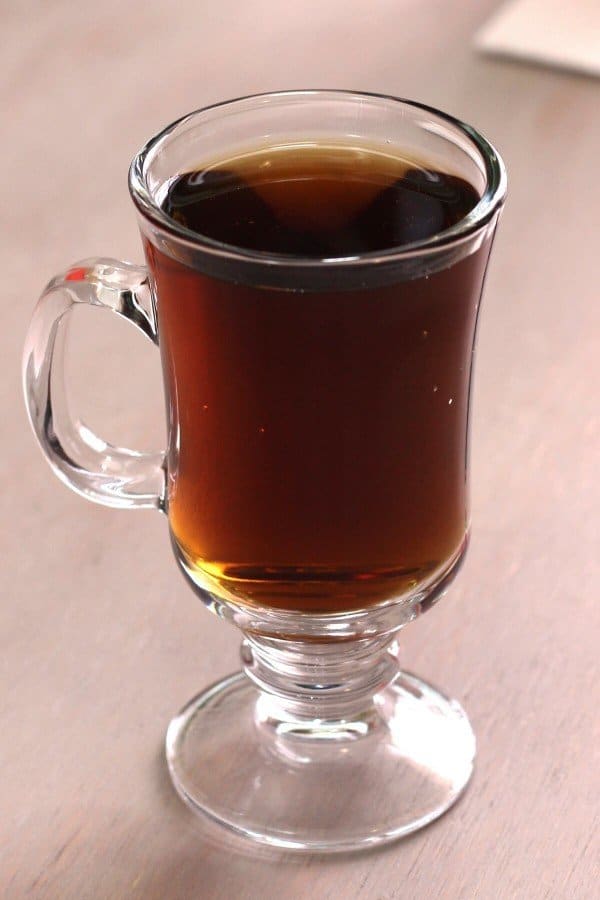 Almond Chocolate Coffee cocktail in an Irish coffee mug