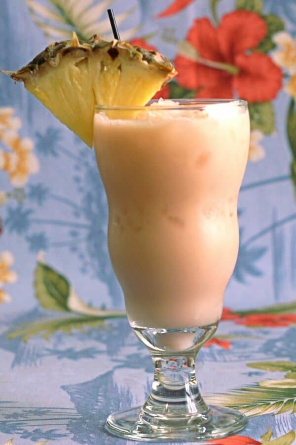 Amaretto Colada with pineapple slice