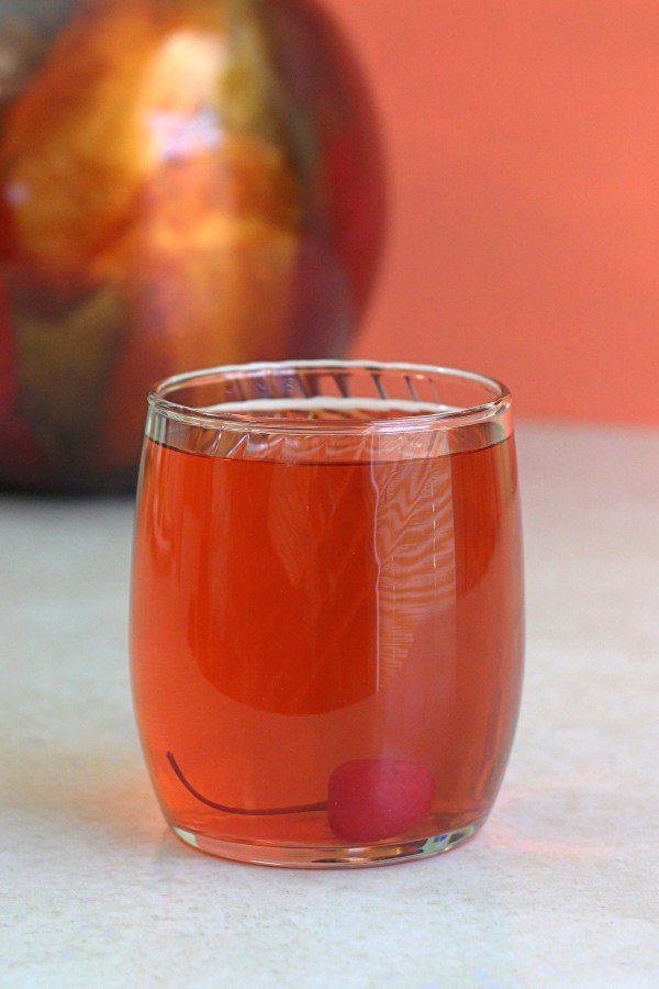 Aquarius drink in rocks glass on table