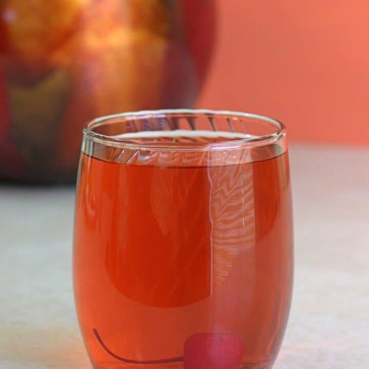 Aquarius drink in rocks glass on table