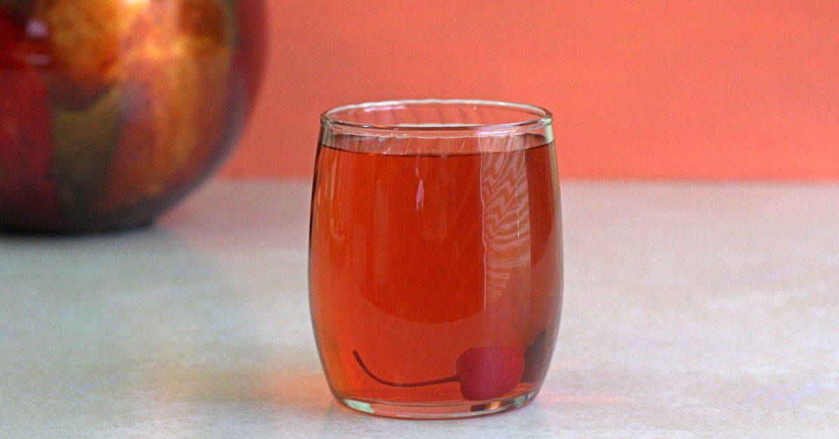 Aquarius drink in rocks glass on table