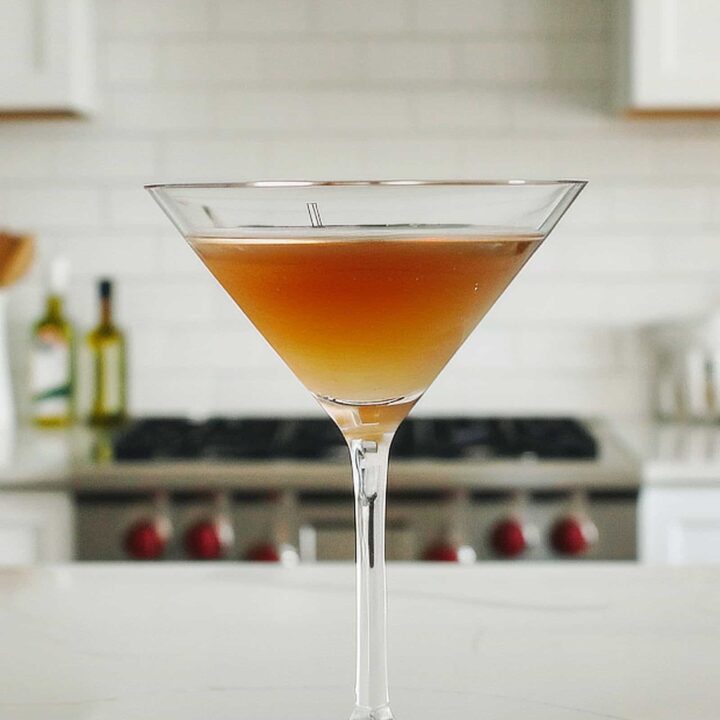 Black and White Martini on white kitchen counter