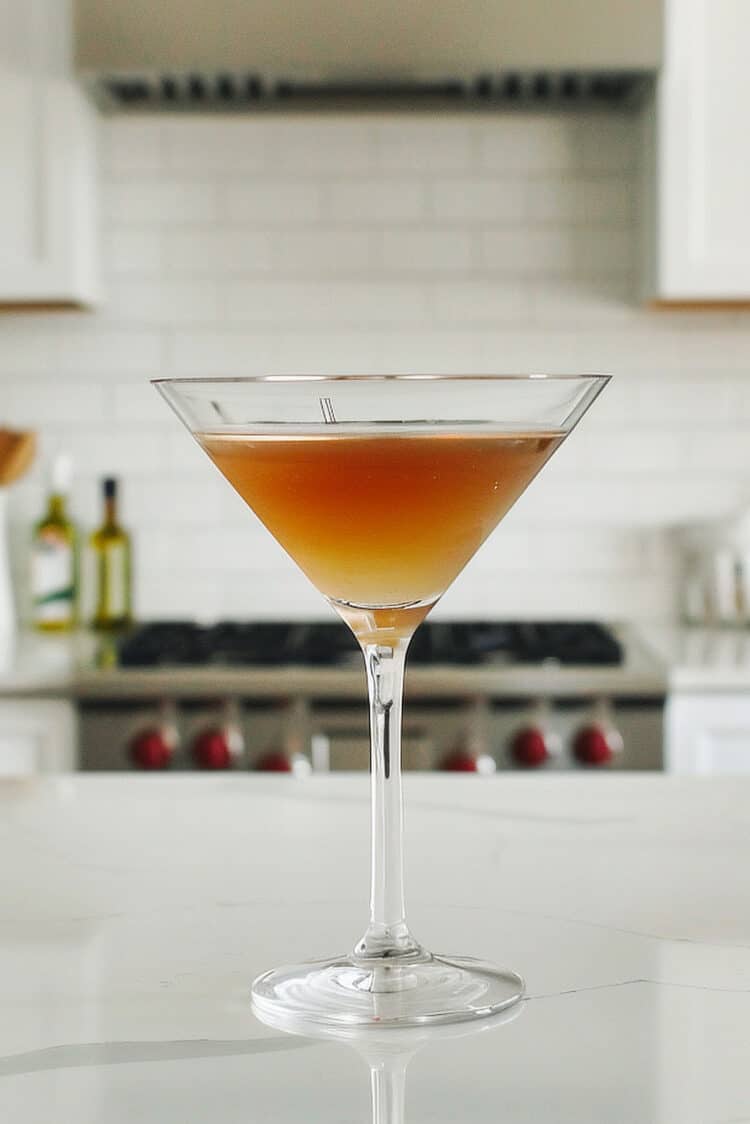 Black and White Martini on white kitchen counter