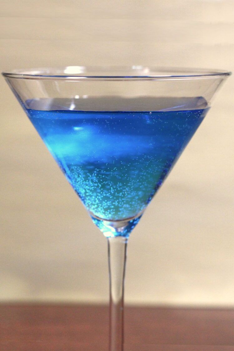 Closeup of Blue Shoe mocktail