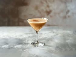 Brandy Alexander cocktail in martini glass