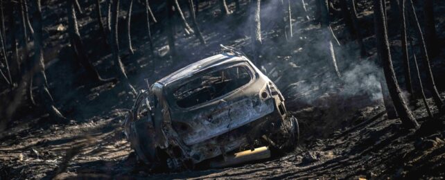 Burnt Car In Wildfire