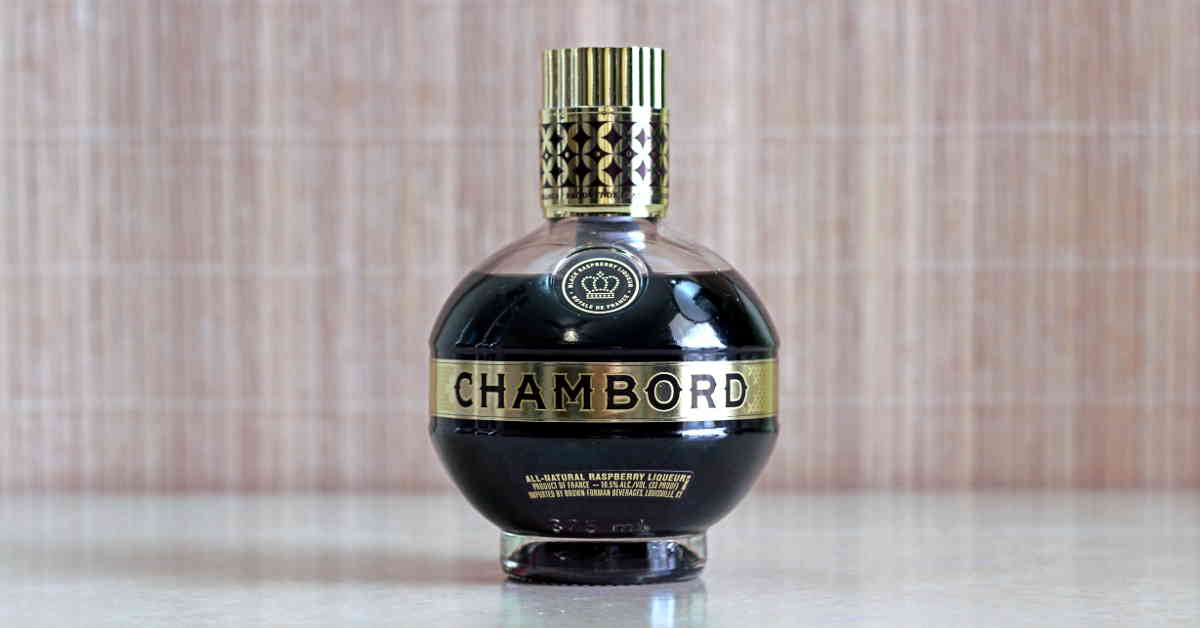 Bottle of Chambord on table top