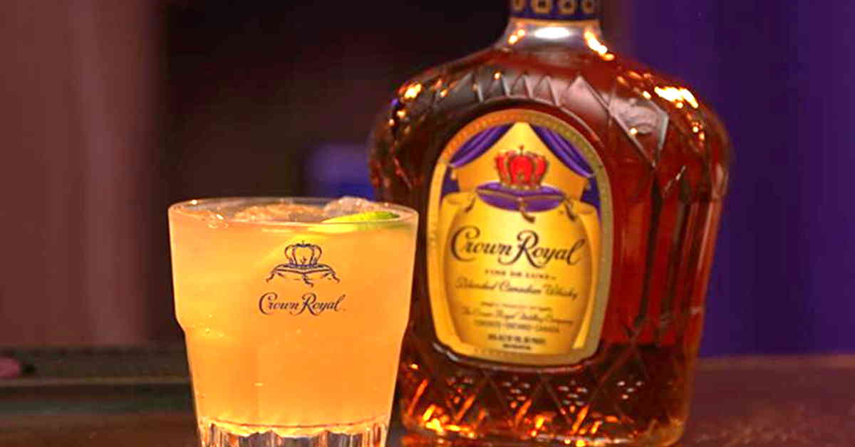 Crown Royal Press drink in front of Crown Royal bottle