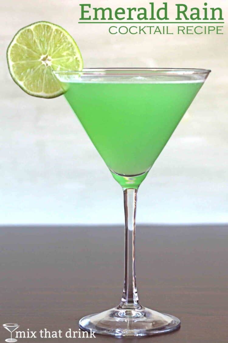 Emerald Rain cocktail with lime