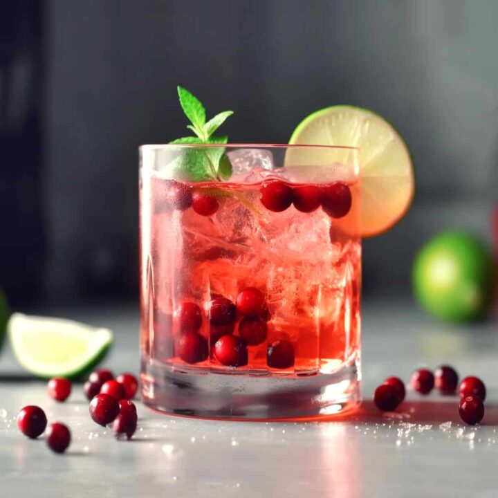 Fall Berry Pie Infusion drink with lime