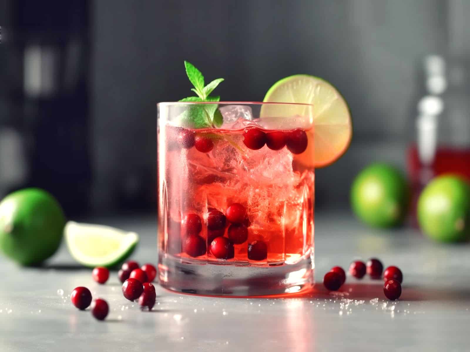 Fall Berry Pie Infusion drink with lime