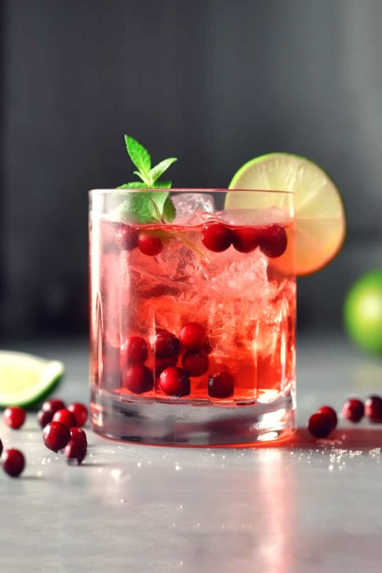 Fall Berry Pie Infusion drink with lime