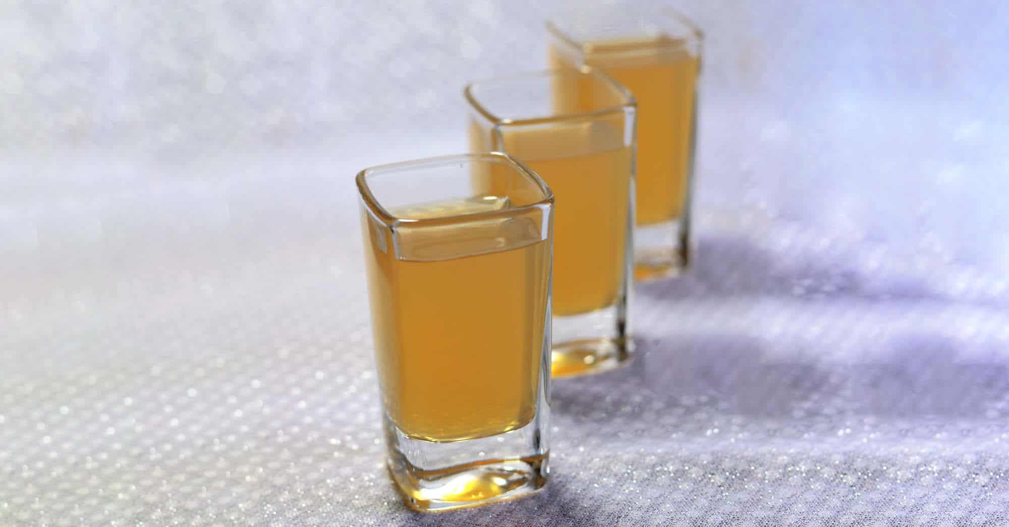 Three Foreplay Cocktail shooters lined up