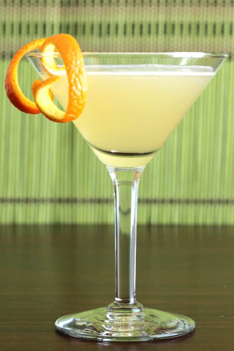 Gin Aloha Cocktail with orange twist