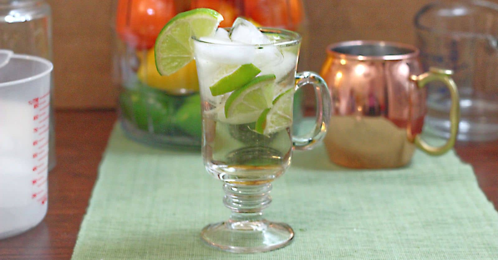 Ginger cocktail in glass on table