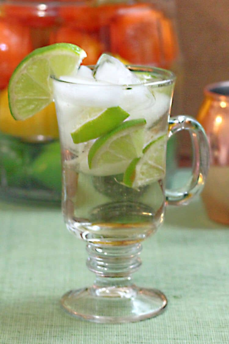 Ginger cocktail in glass on table 