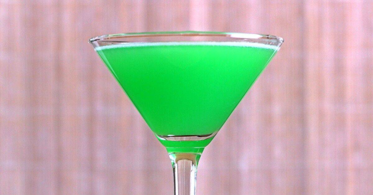 Green Dragon drink in cocktail glass