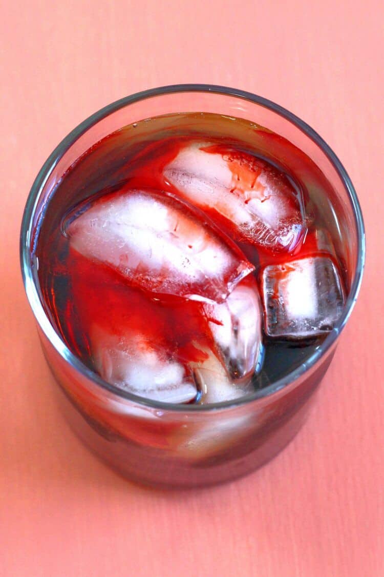 Grim Reaper drink in rocks glass with ice