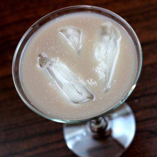 Overhead view of Grizzly Bear drink in cocktail glass