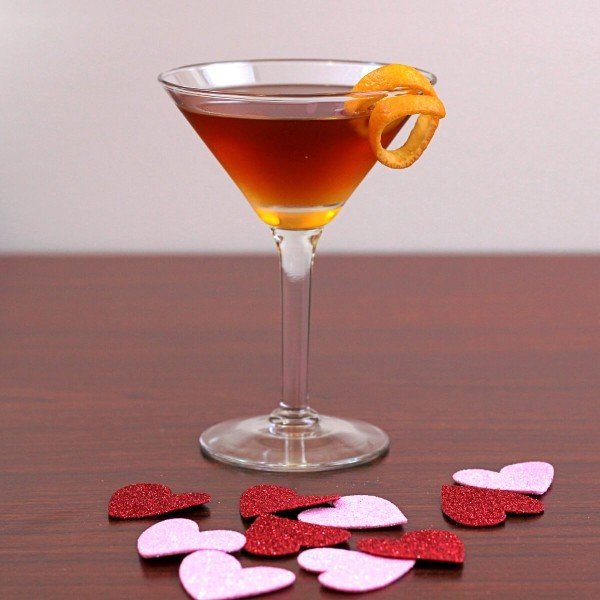 Hanky Panky Cocktail with orange twist