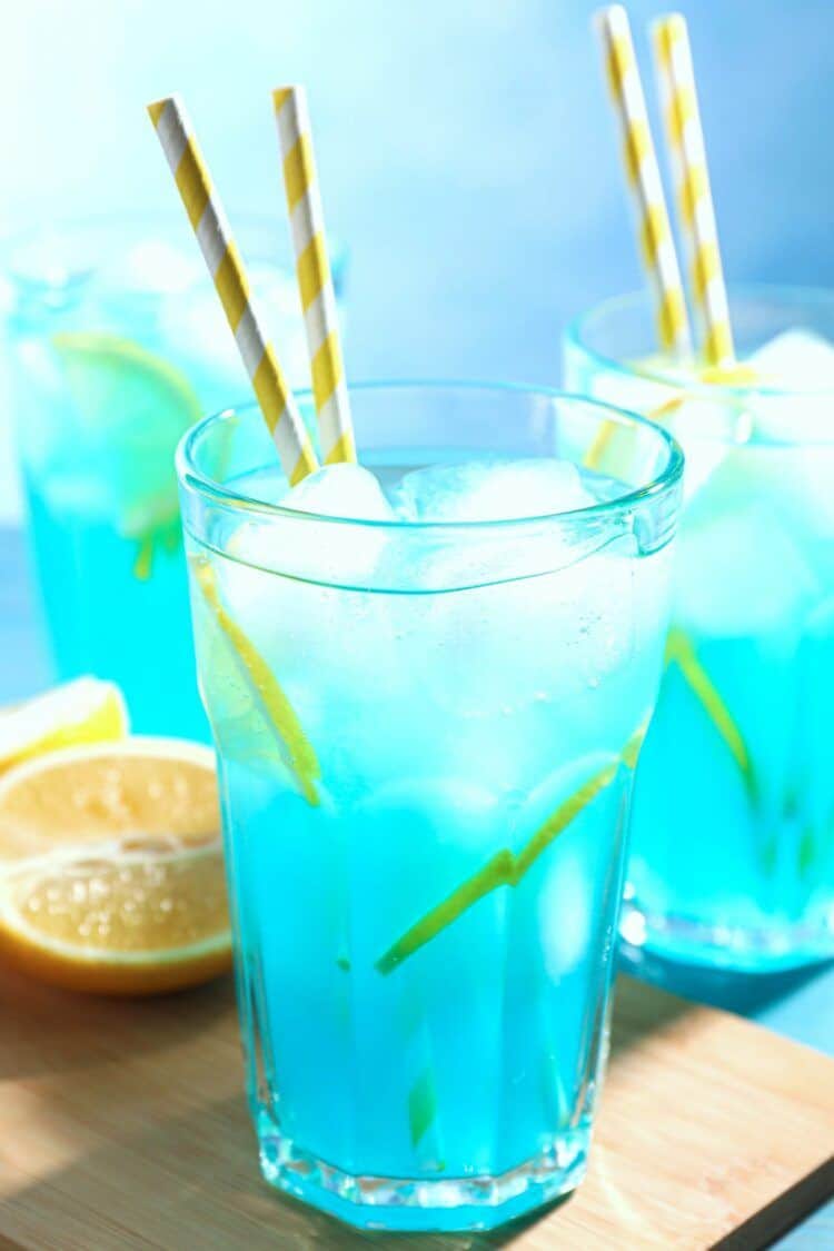 Hard Ocean Water cocktails with straws