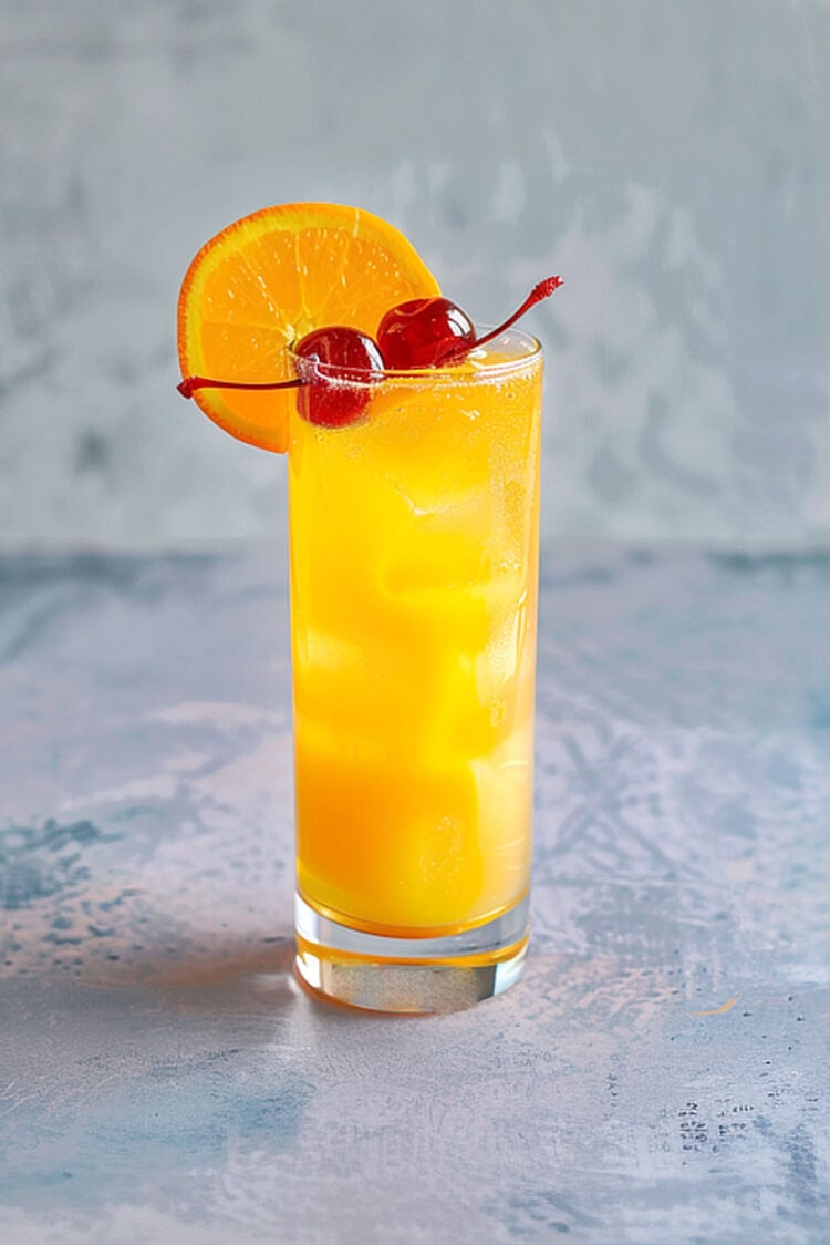 Harvey Wallbanger drink in tall glass