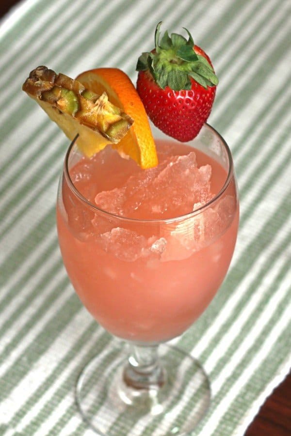 Hatian Gold drink with fruit garnish