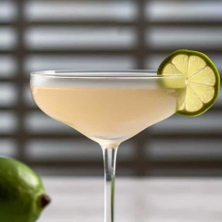 Hemingway Daiquiri cocktail with lime wheel