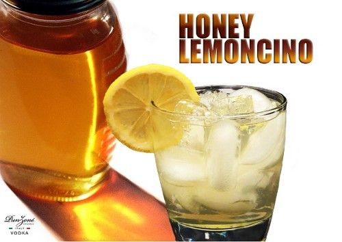 Honey Lemoncino drink with lemon slice