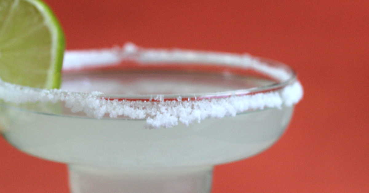 Margarita rimmed with salt