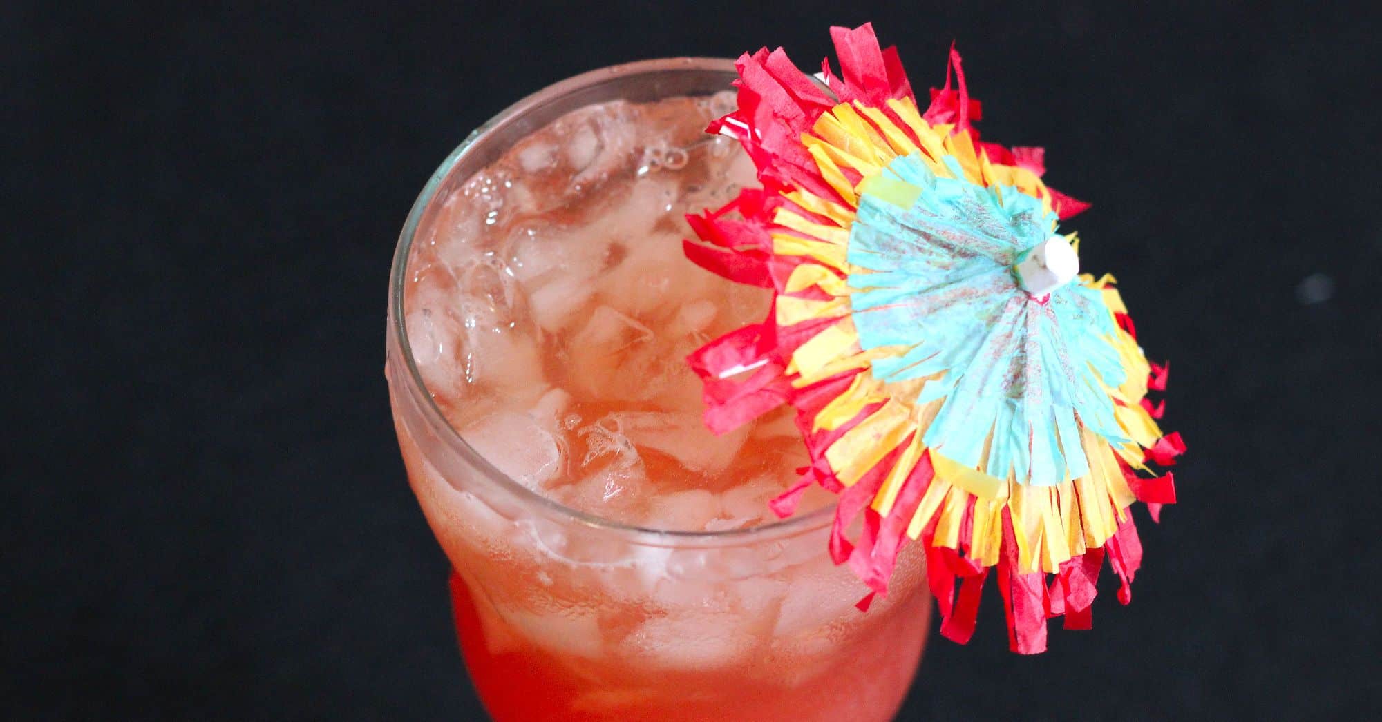 Closeup of Hurricane cocktail against black background