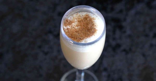 Ichabod Crane cocktail with nutmeg sprinkled on top