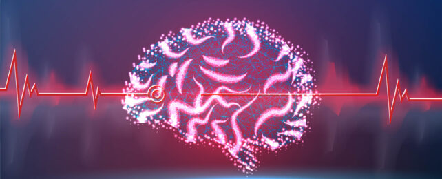 Illustration of a brain and measurement waves.