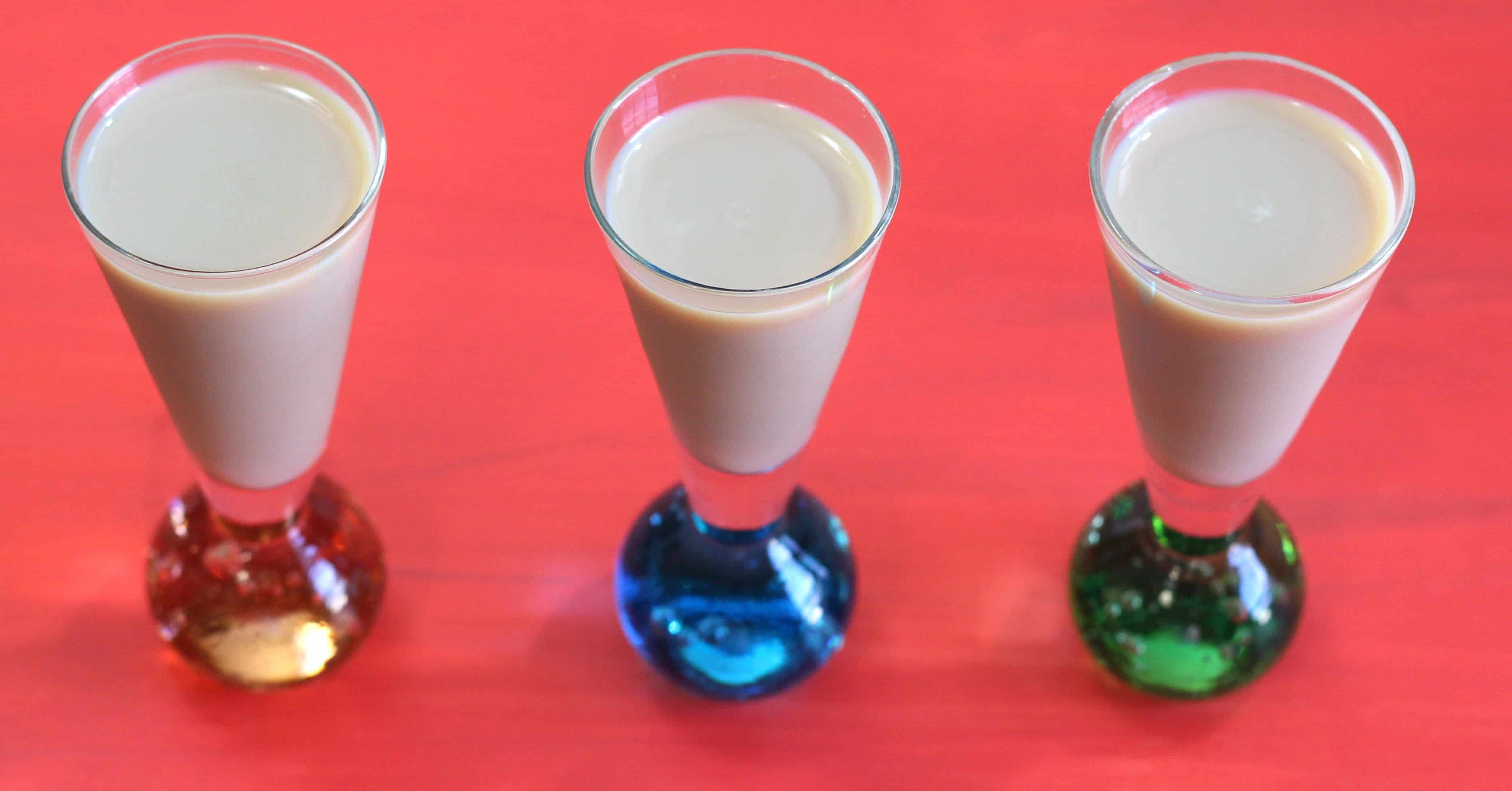 Island Donkey drinks lined up on table