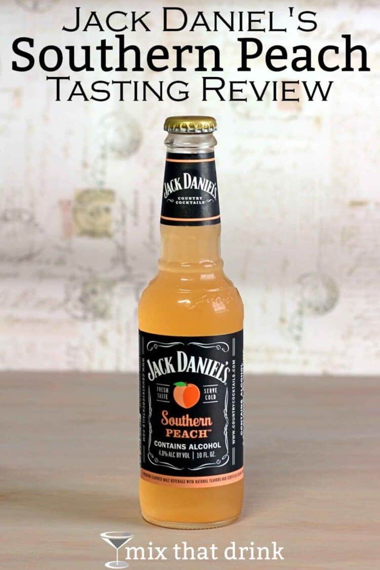 Jack Daniel's Southern Peach bottle on table