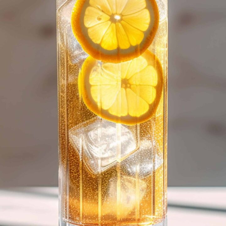 John Collins cocktail with lemon slices