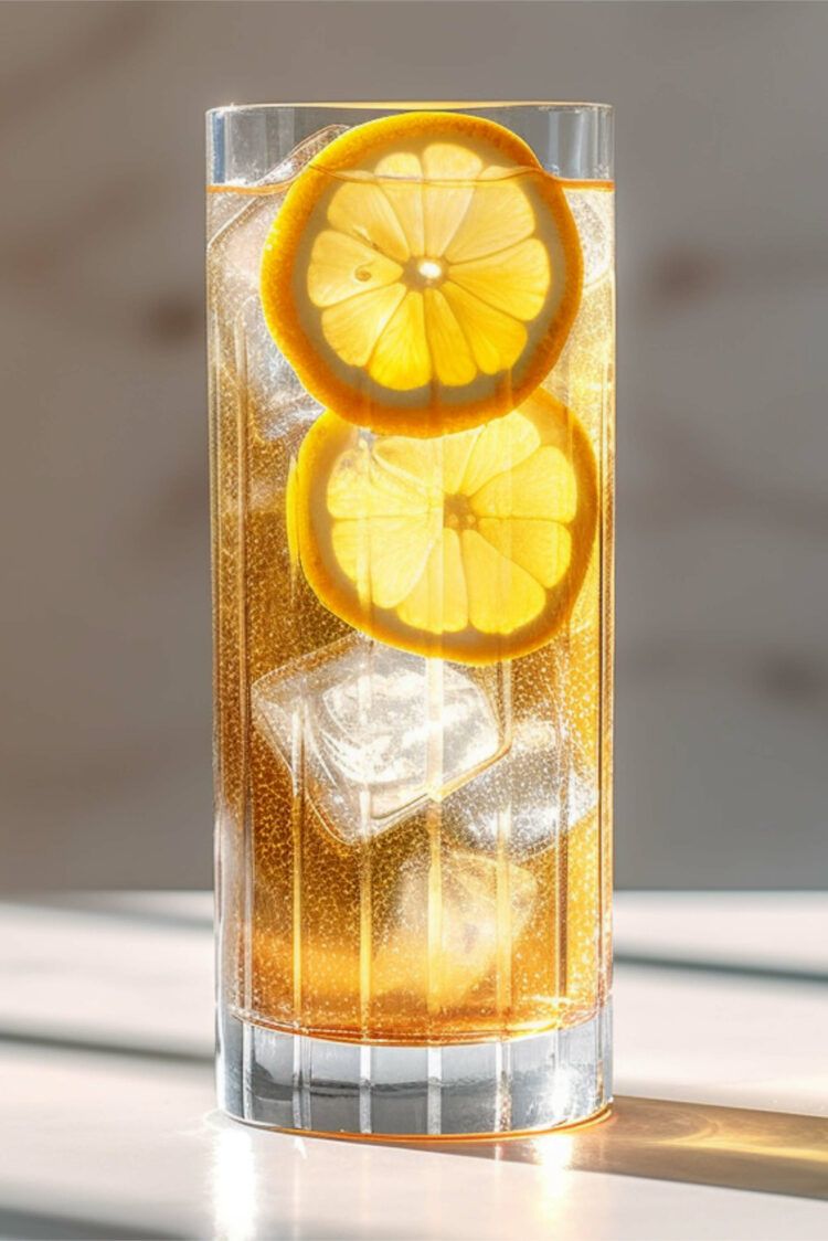 John Collins cocktail with lemon slices