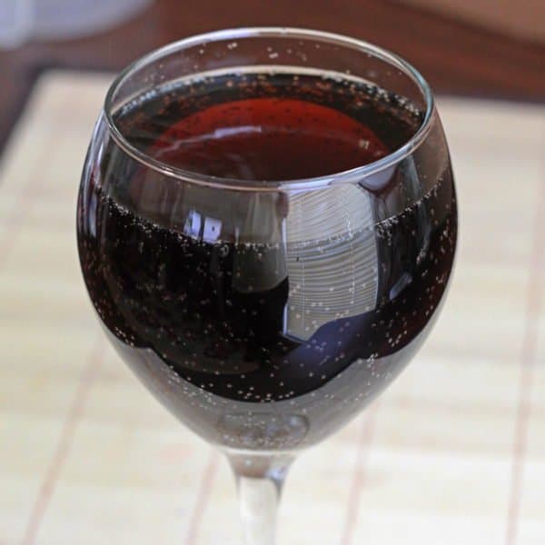 Closeup view of Kalimocho cocktail in goblet