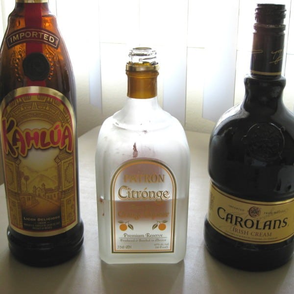 Three bottles of liquor