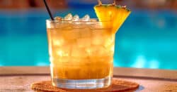 Mai Tai drink with pineapple wedge