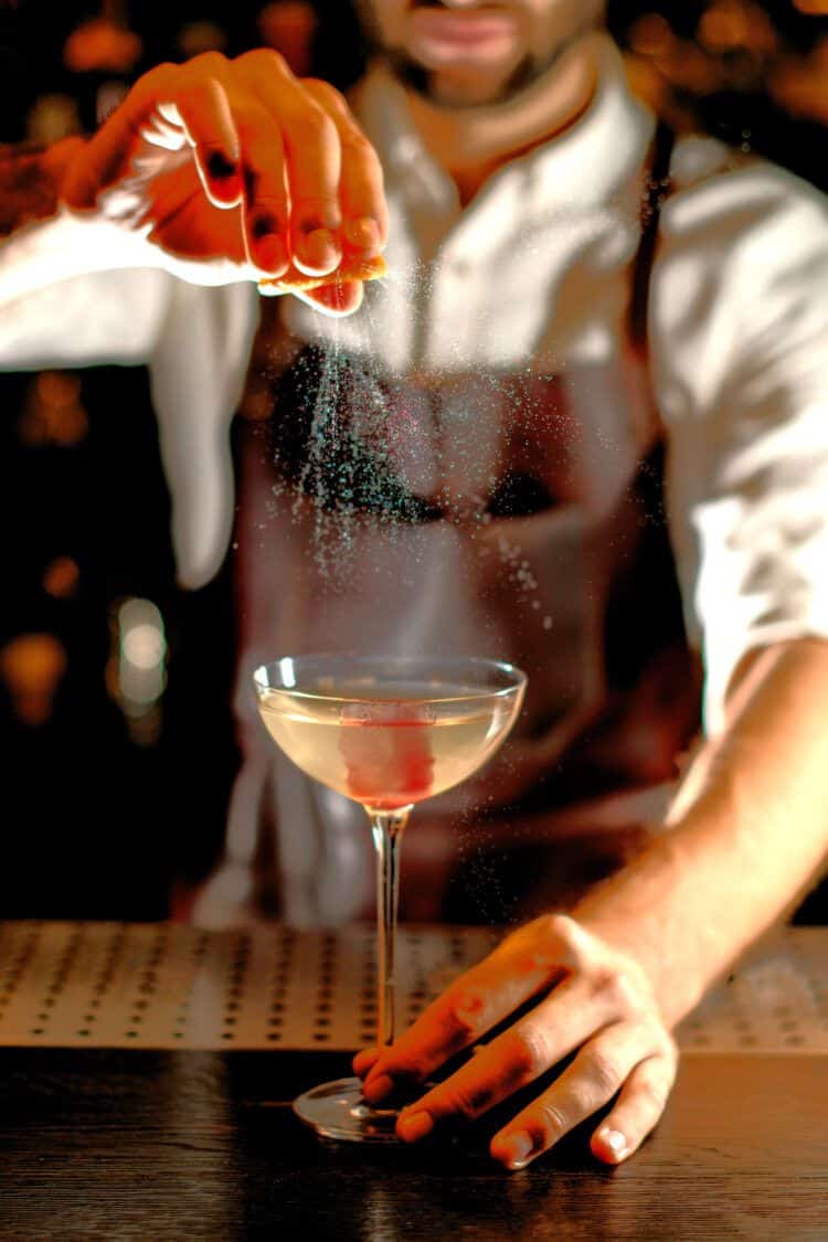 Bartender making cocktail