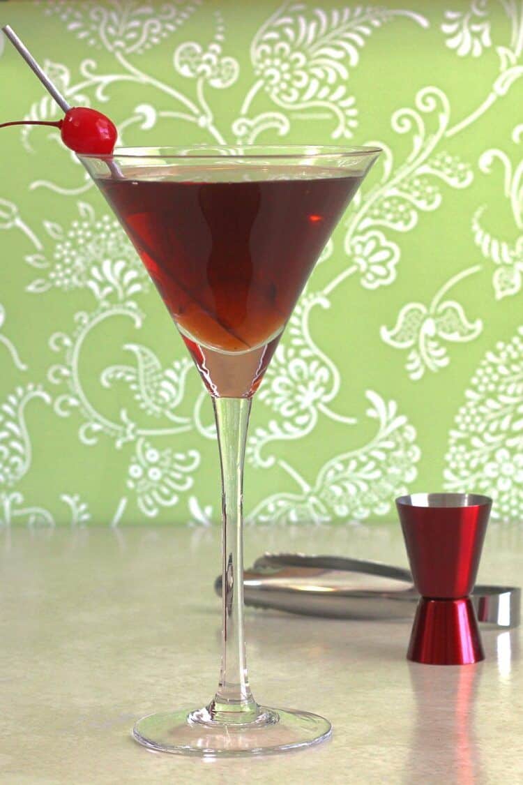 Manhattan Cocktail with cherry