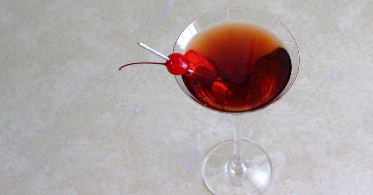 Manhattan Cocktail with cherry