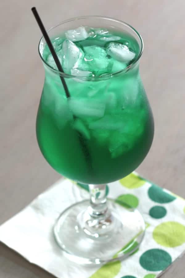 Misty Mint drink served on cocktail napkin