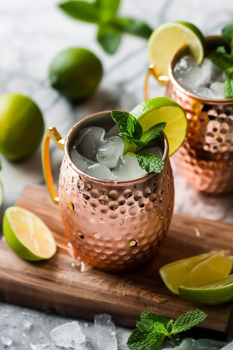 Moscow Mule in copper mug