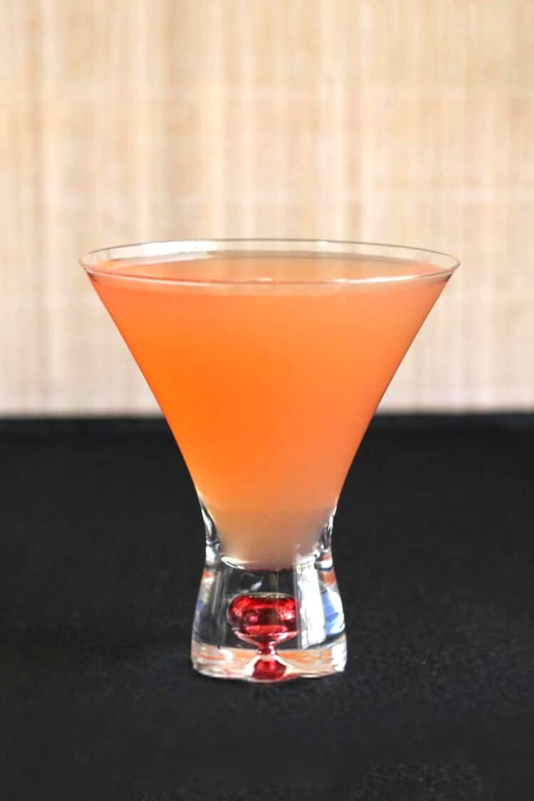 Orange Peking Cocktail in decorative martini glass