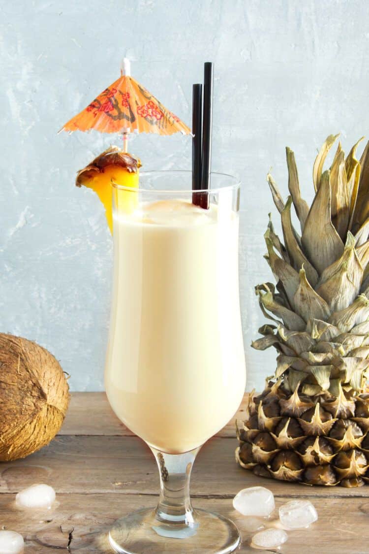 Pina Colada drink with umbrella