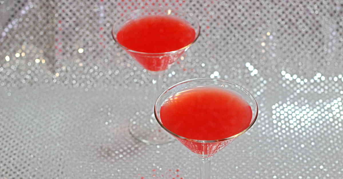 Pomegranate Martini in cocktail glass